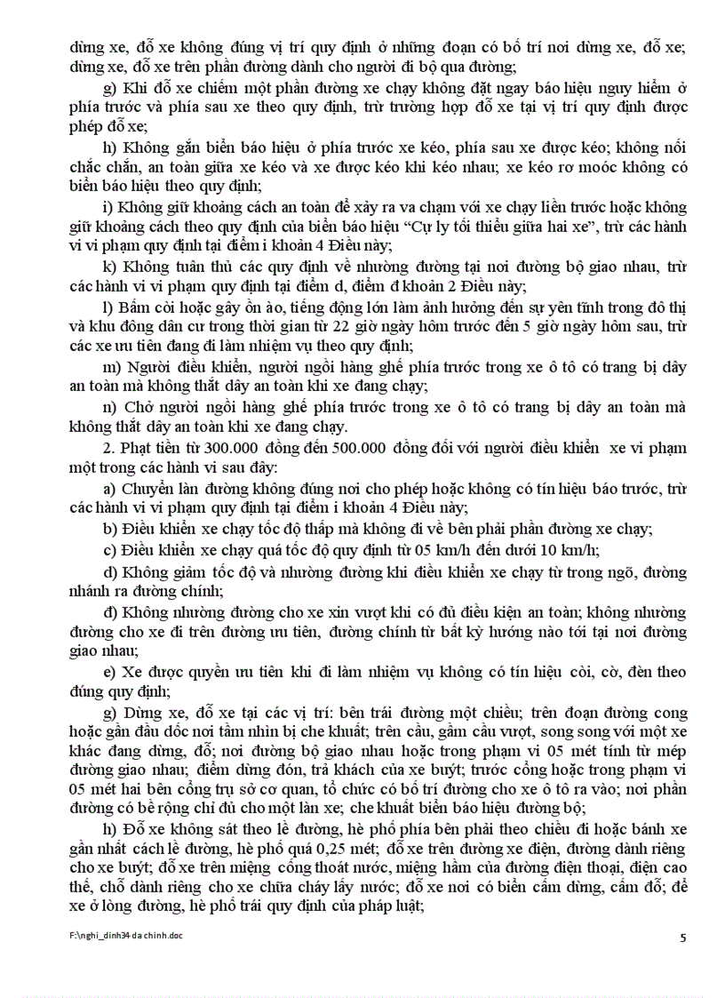 image for page Nghị định xử phạt vi phạm hành chính trên lĩnh vực giao thông đường bộ