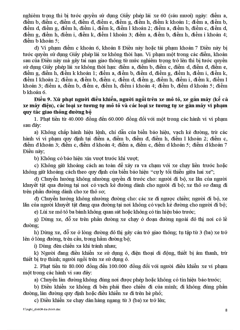 image for page Nghị định xử phạt vi phạm hành chính trên lĩnh vực giao thông đường bộ
