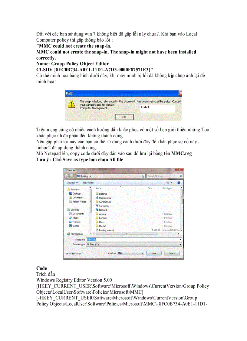 image for page Khắc phục lổi MMC could not create the snap in