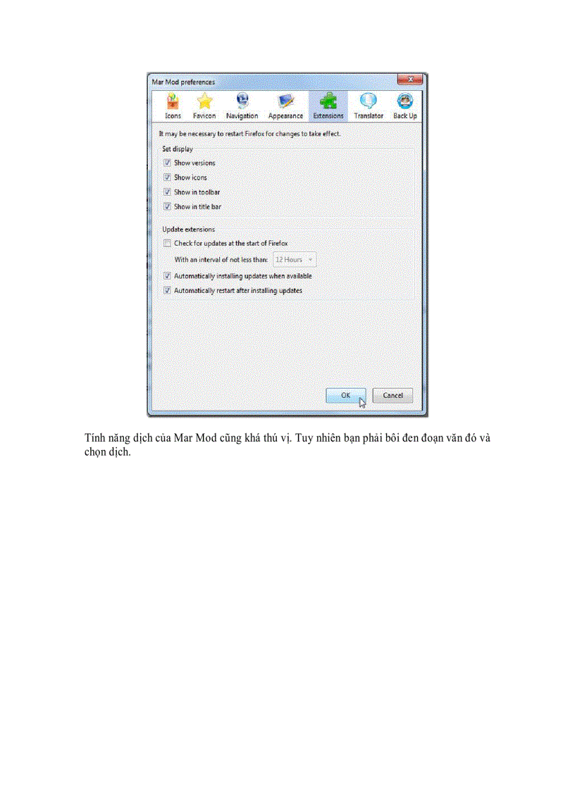 image for page Mar Mod Tăng cường sức mạnh cho Firefox