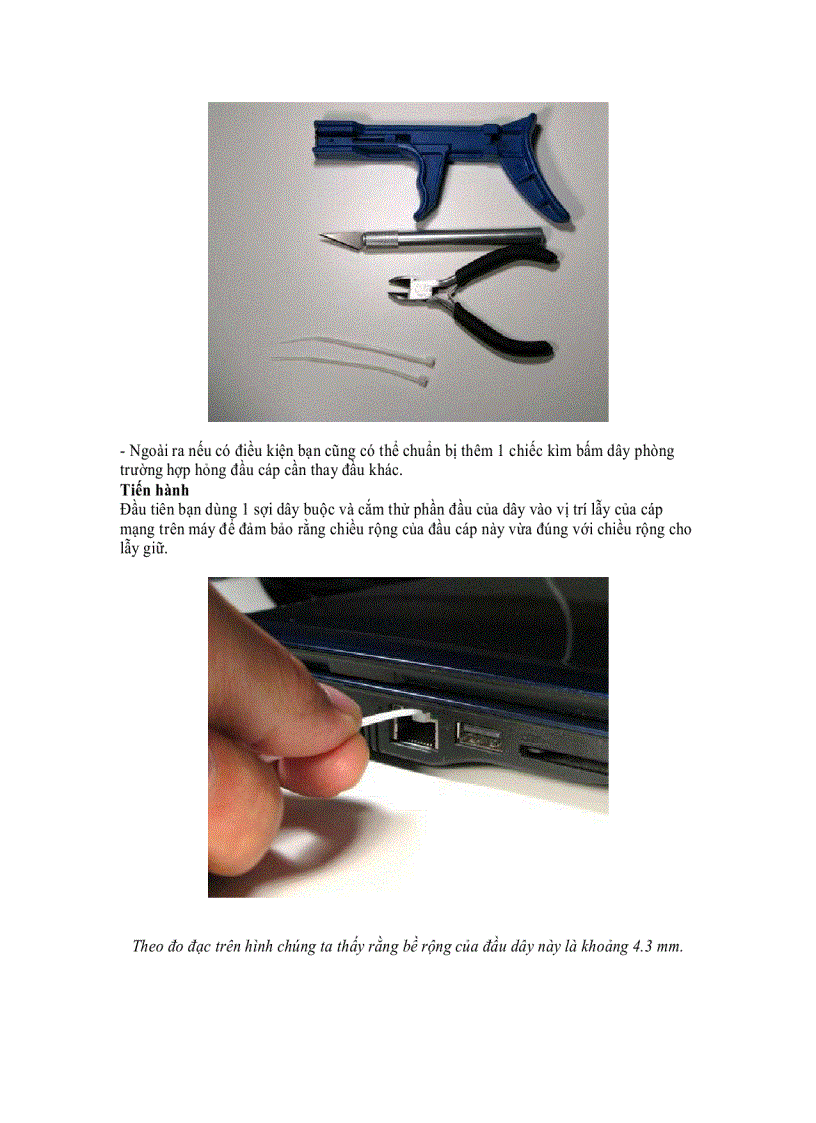 image for page Khắc phục cáp mạng bị gãy lẫy cài