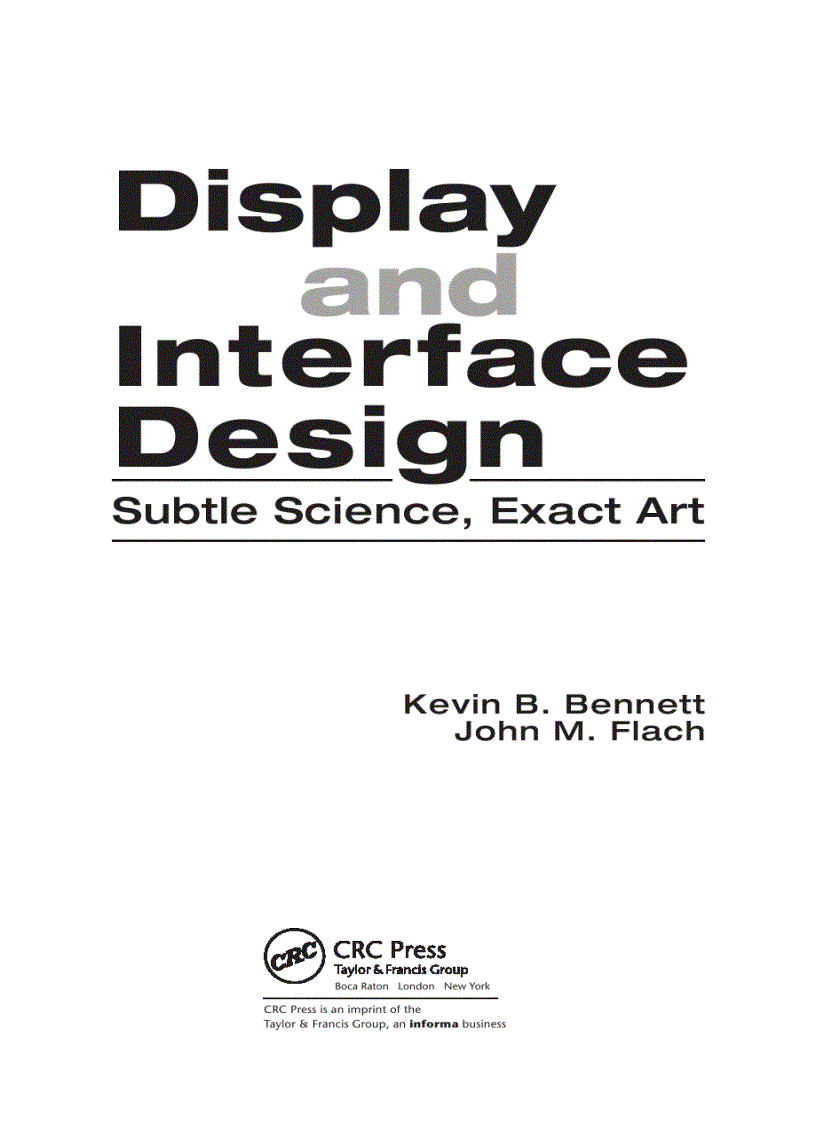 Display and Interface Design Subtle Science Exact Art