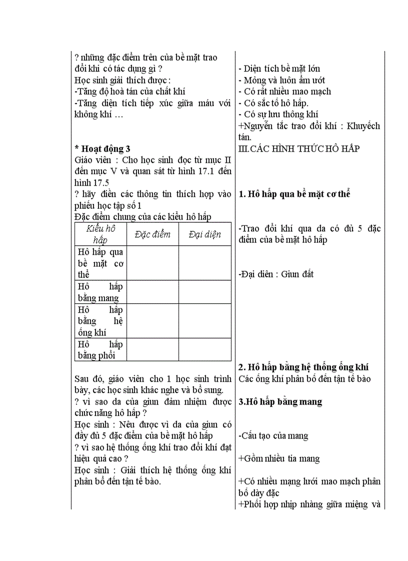 image for page Sinh học CÁC HÌNH THỨC HÔ HẤP CỦA ĐỘNG VẬT
