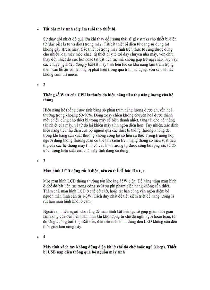 image for page Lưu ý khi tiếp kiệm điện năng pin máy tính