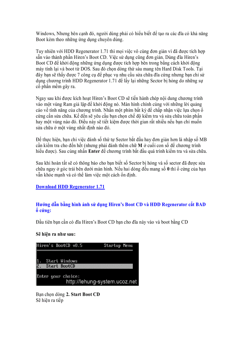 image for page Tổng hợp một số thủ thuật cắt BAD ổ cứng