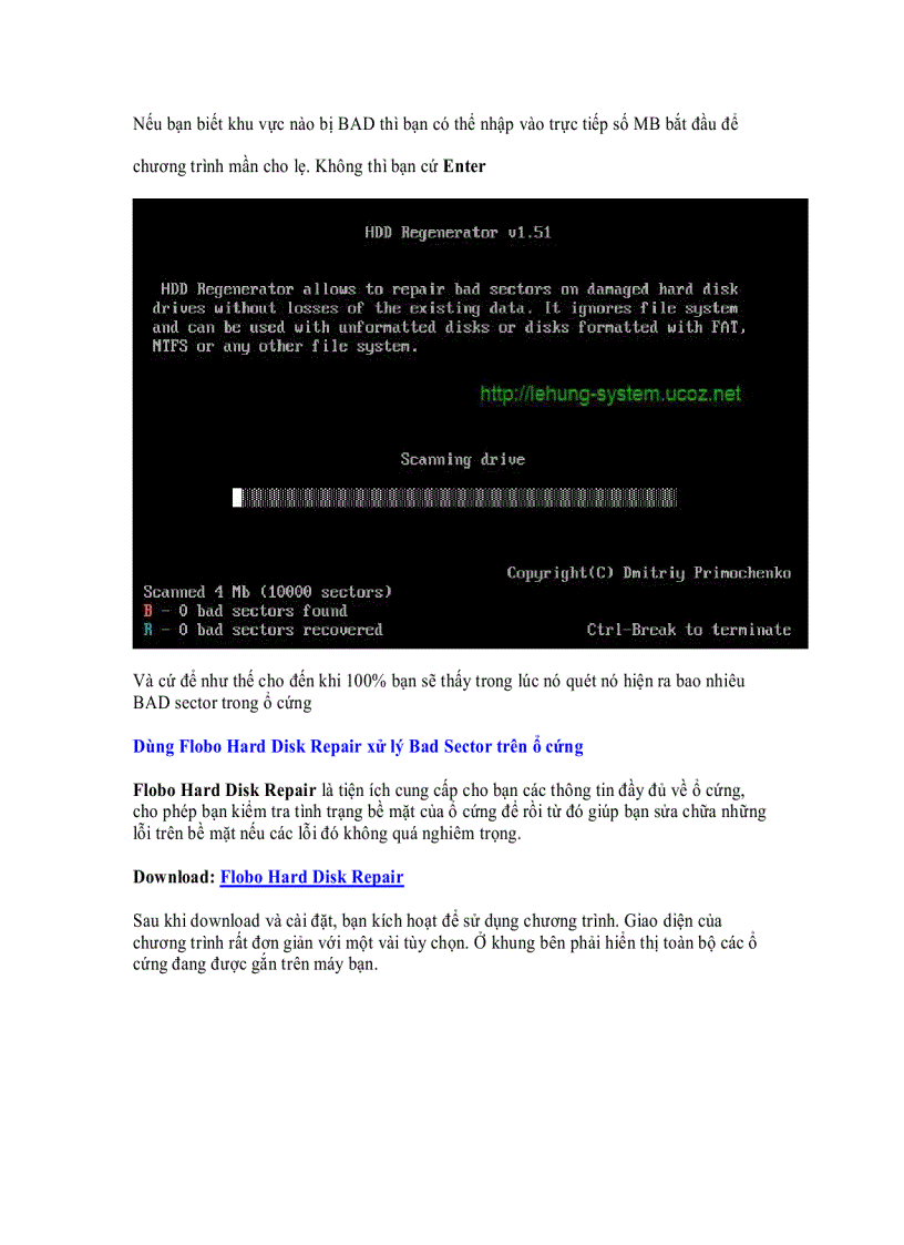 image for page Tổng hợp một số thủ thuật cắt BAD ổ cứng