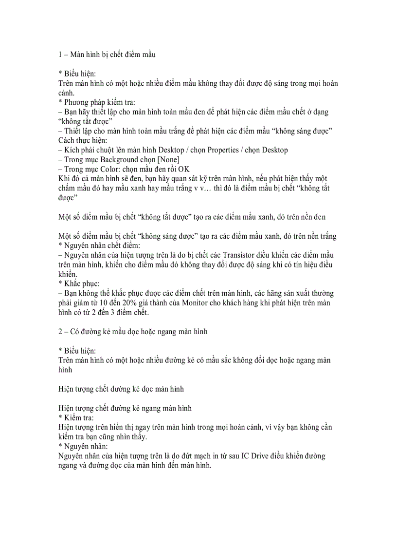 image for page Monitor LCD Panel các hư hỏng thường gặp và cách xử lý