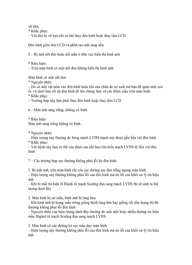 image for page Monitor LCD Panel các hư hỏng thường gặp và cách xử lý