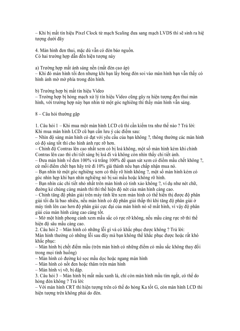 image for page Monitor LCD Panel các hư hỏng thường gặp và cách xử lý