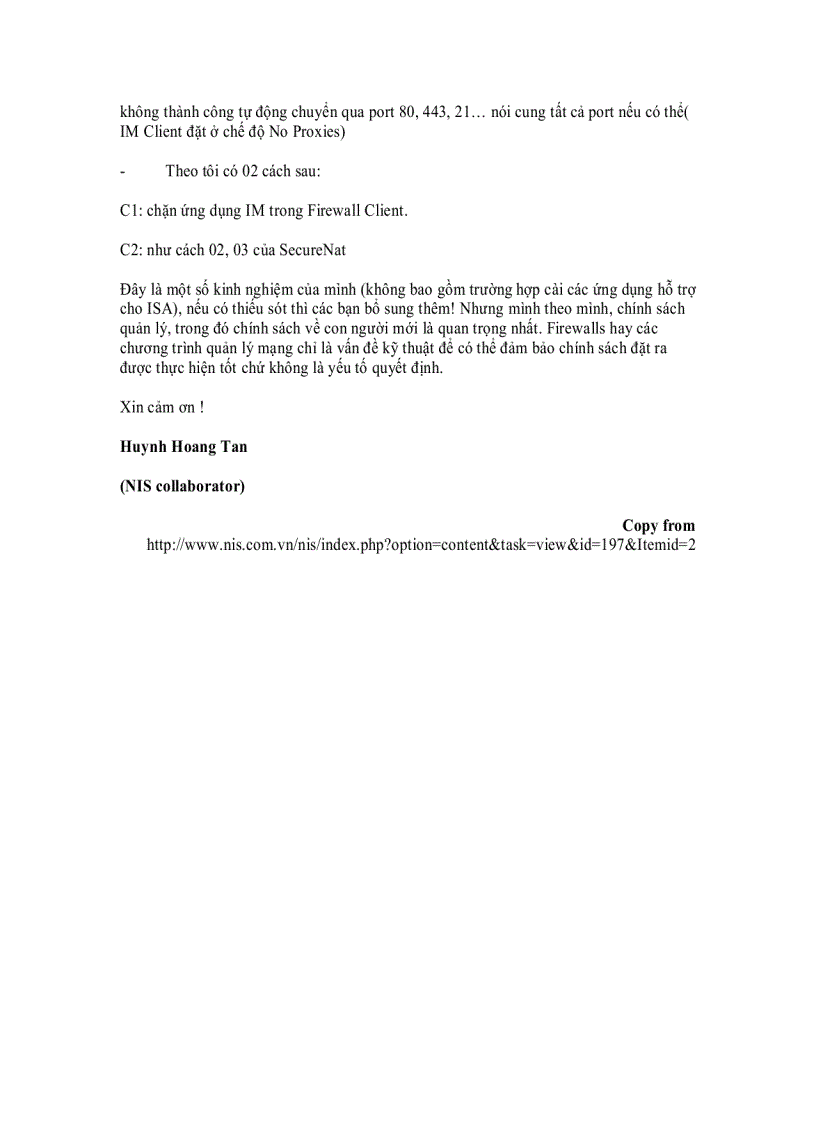 image for page Làm sao để chặn Instant Message trong ISA SERVER 2004