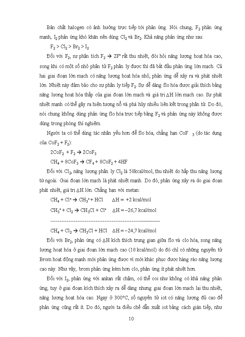 image for page Phản ứng theo cơ chế gốc của hydrocacbon no