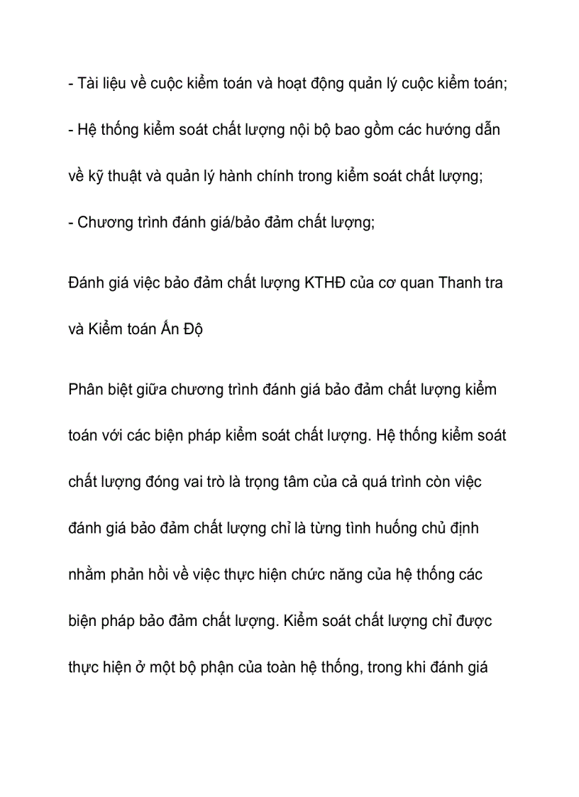 image for page Hướng dẫn bảo đảm chất lượng trong kiểm toán