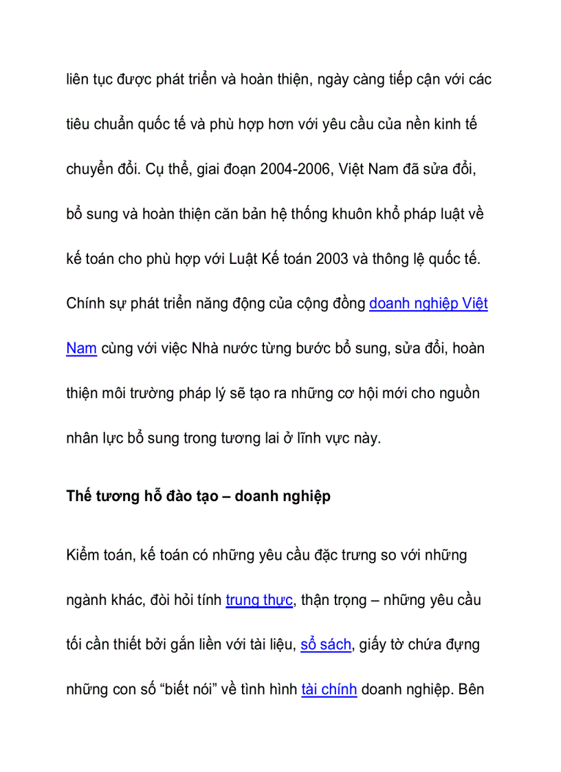 image for page Đào tạo kế toán kiểm toán Cần đi vào trọng điểm