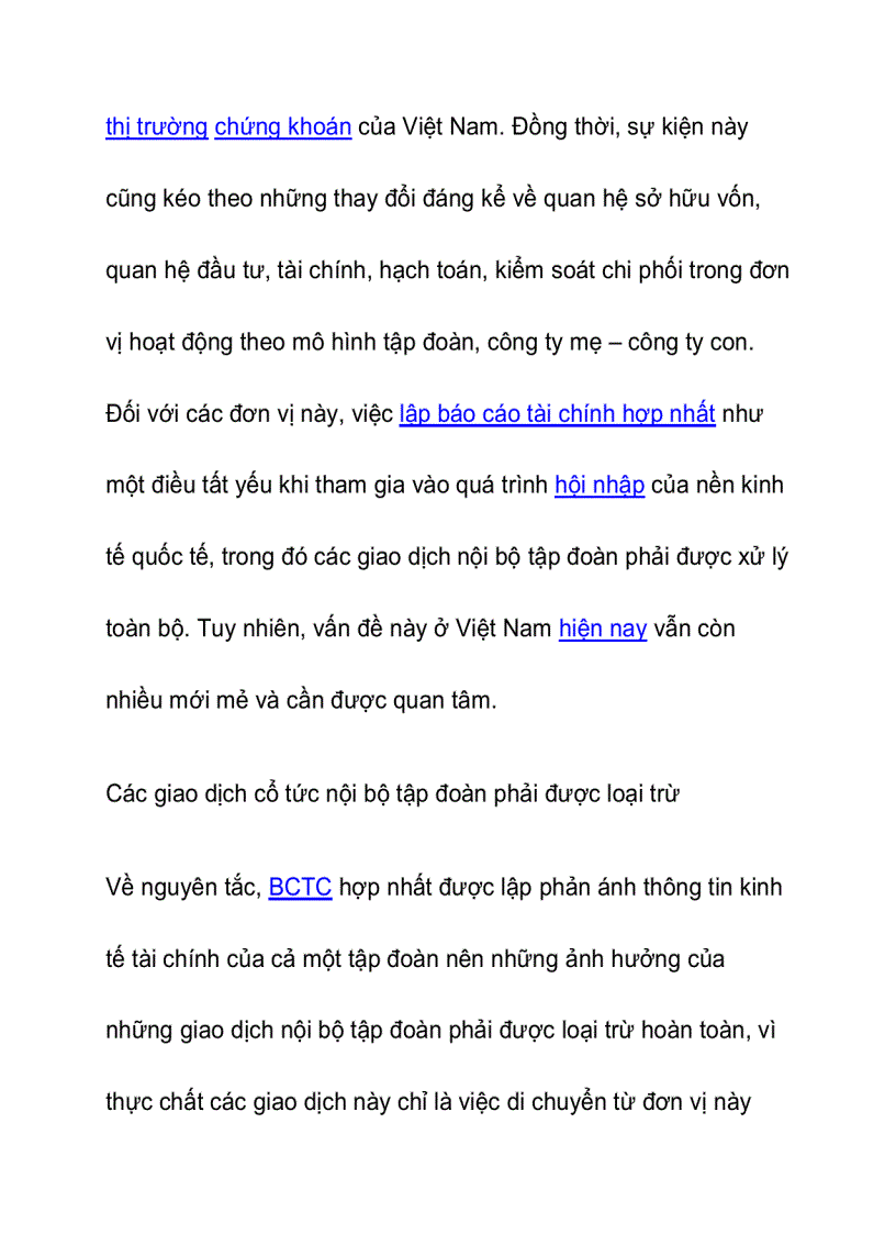 image for page Kế toán giao dịch cổ tức nội bộ tập đoàn khi lập báo cáo tài chính