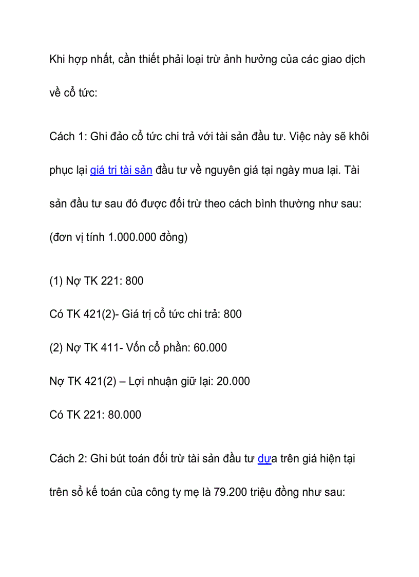 image for page Kế toán giao dịch cổ tức nội bộ tập đoàn khi lập báo cáo tài chính