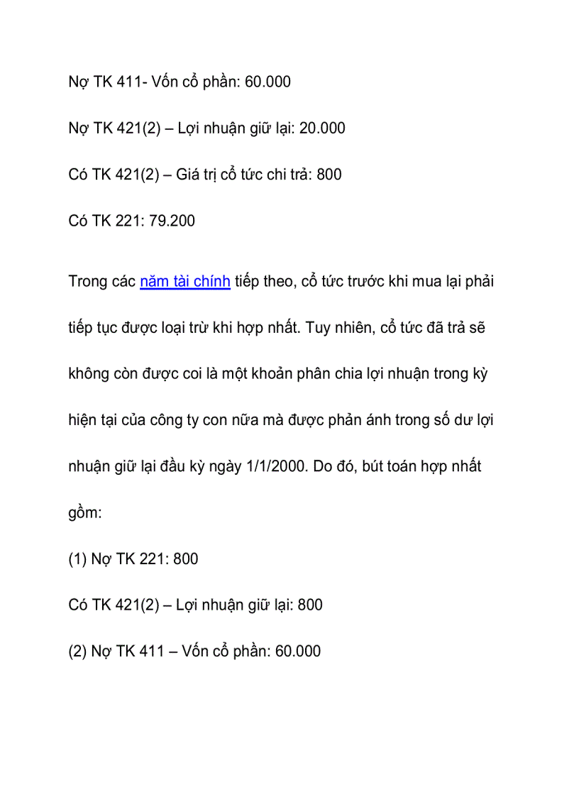 image for page Kế toán giao dịch cổ tức nội bộ tập đoàn khi lập báo cáo tài chính