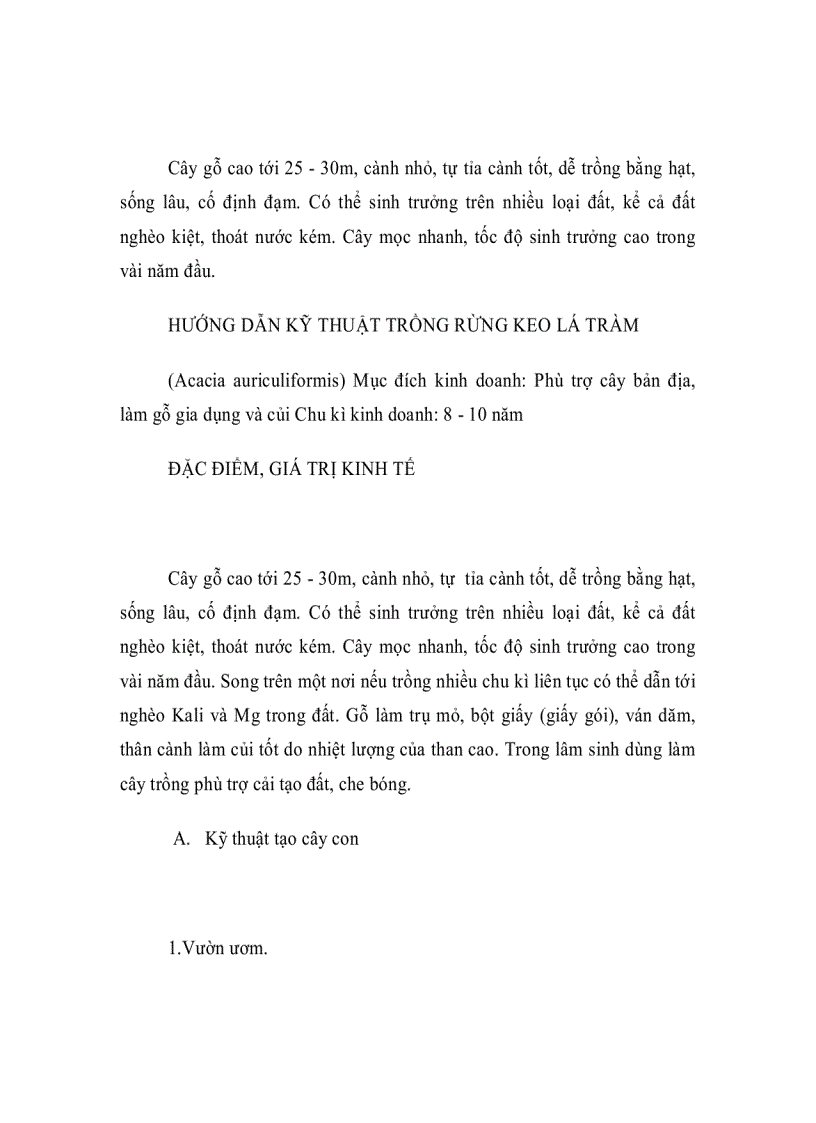 image for page Kỹ thuật trồng rừng keo lá tràm