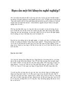 Bạn cần một lời khuyên nghề nghiệp