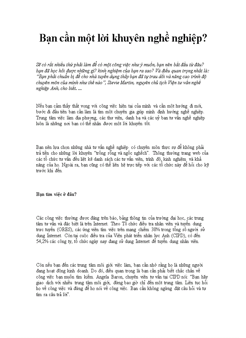 image for page Bạn cần một lời khuyên nghề nghiệp