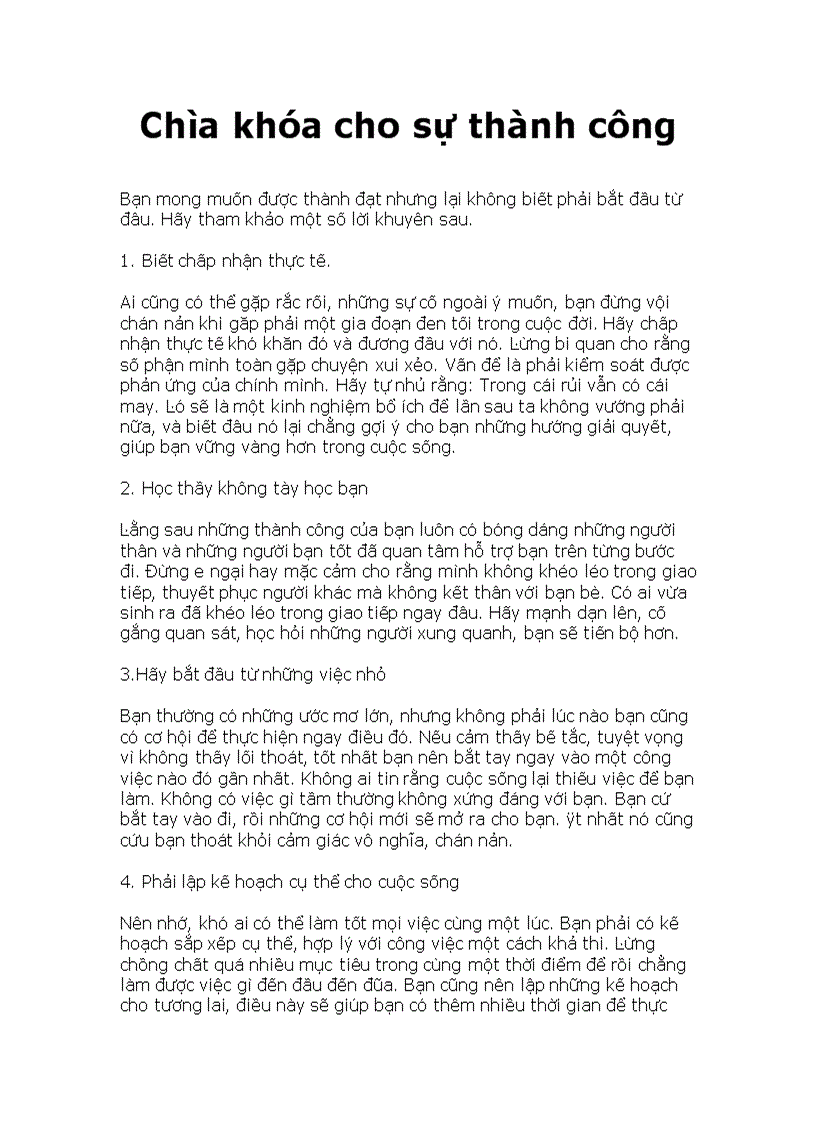 image for page Chìa khóa cho sự thành công