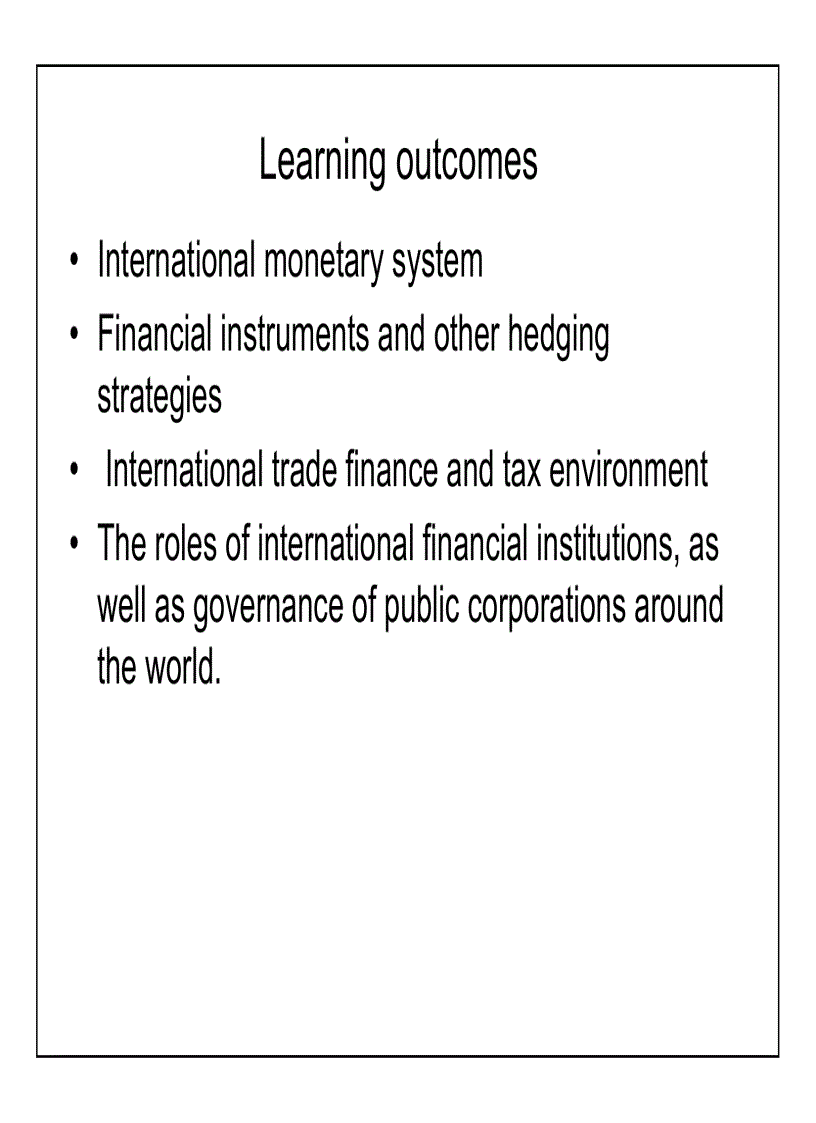 International finance intro