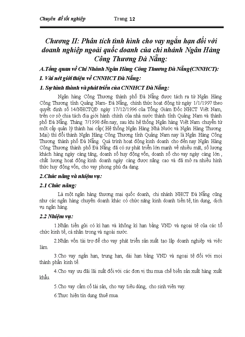 image for page Phân tích tình hình cho vay ngắn hạn đối với doanh nghiệp ngoài quốc doanh tại ngân hàng công thương Đà Nẵng 1