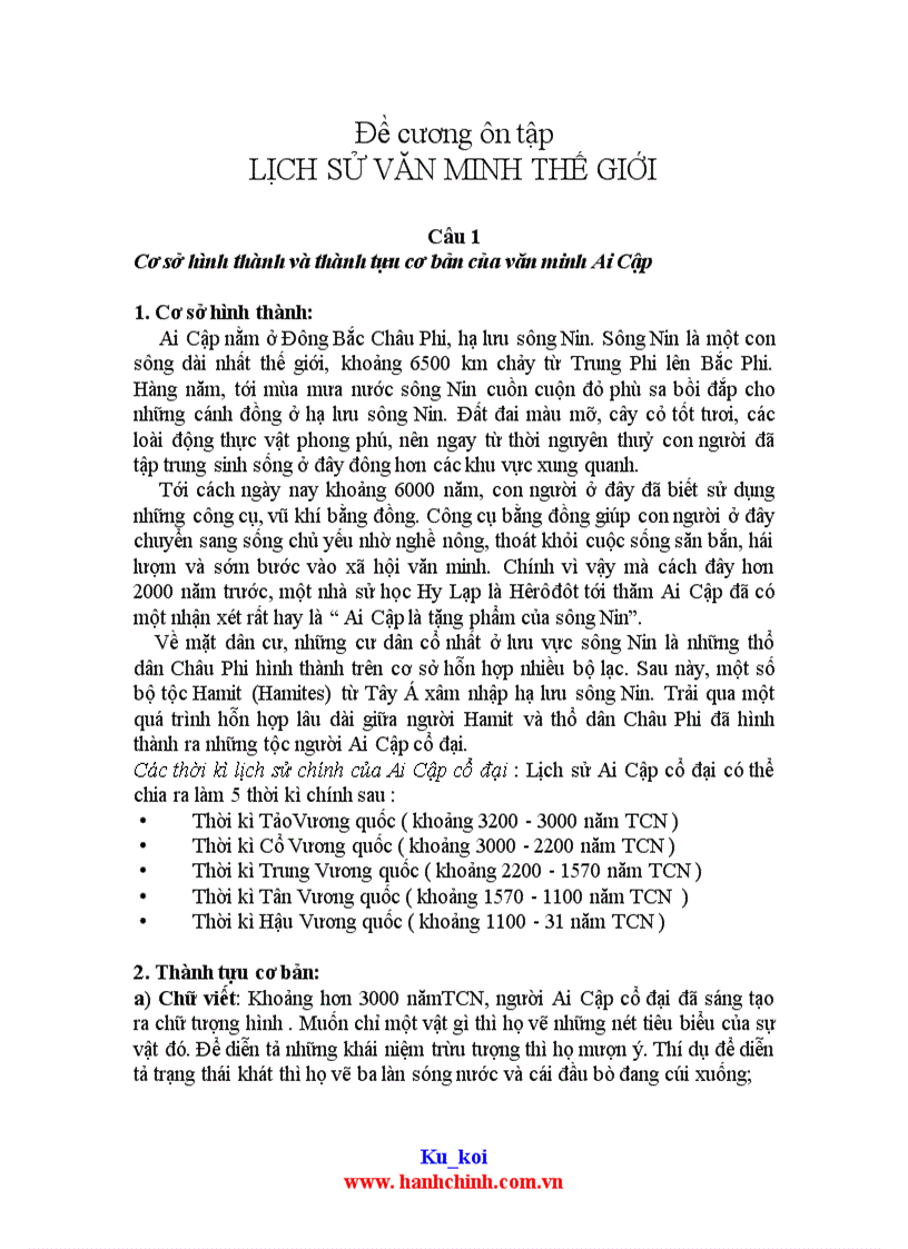 image for page Đề cương ôn tập lịch sử văn minh thế giới