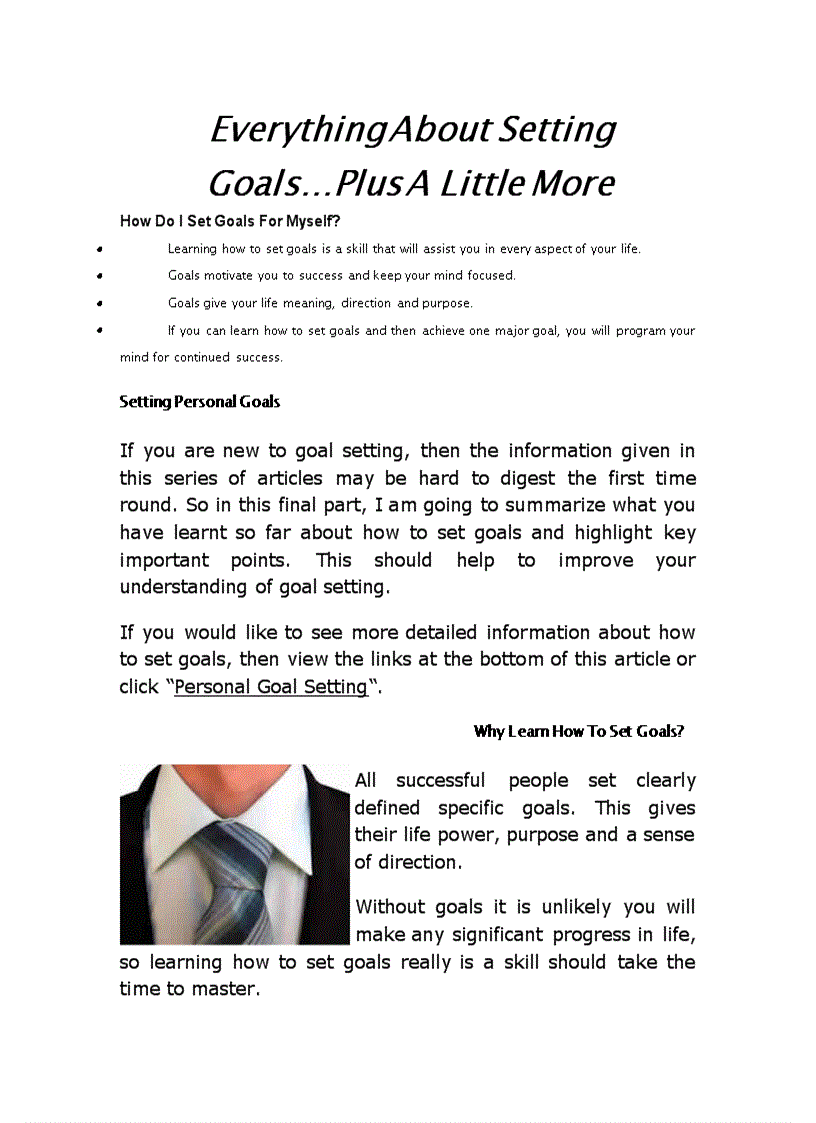 image for page Everything About Setting Goals Plus A Little More