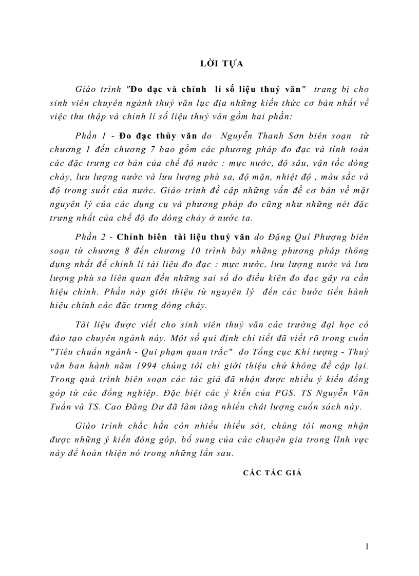 image for page Đo đạc và Chỉnh lý số liệu thuỷ văn