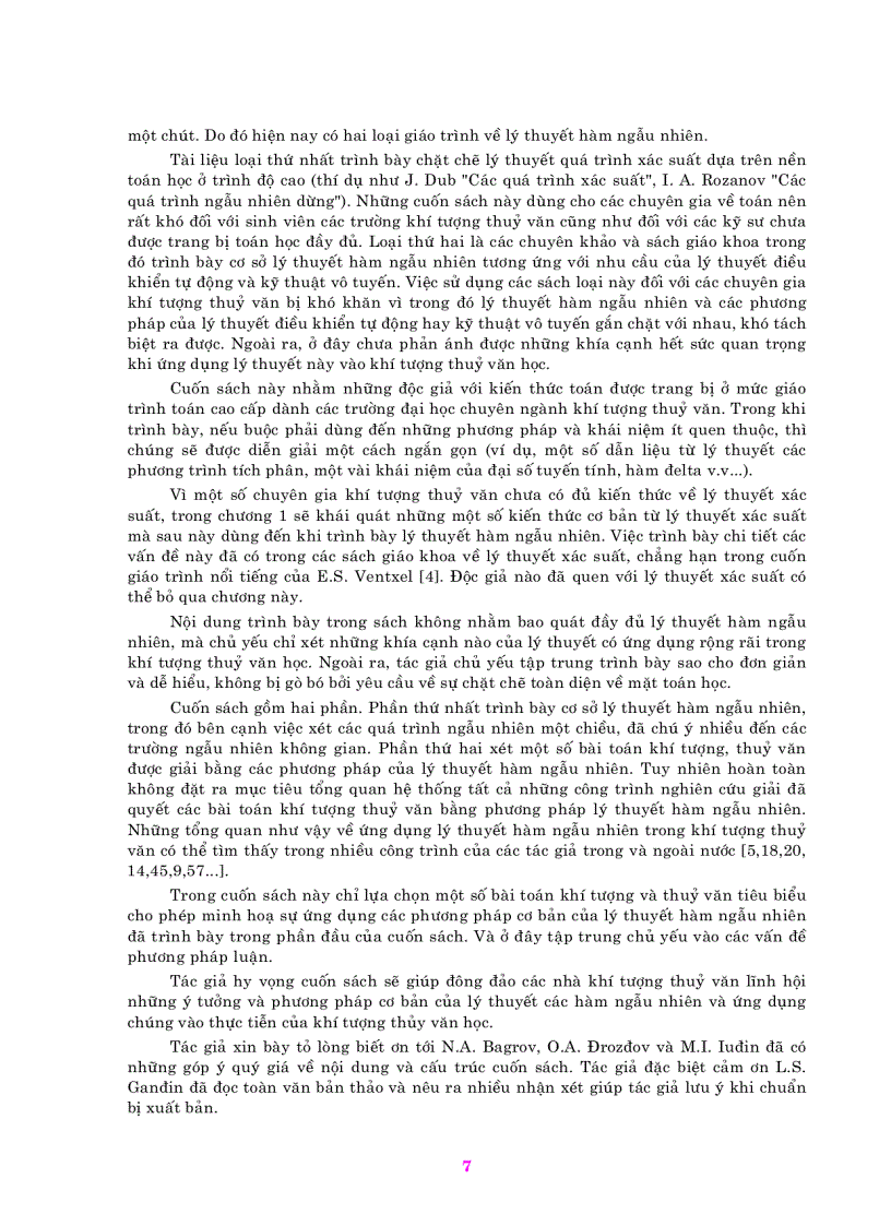 image for page Cơ sở lý thuyết hàm ngẫu nhiên và ứng dụng trong khí tượng thủy văn