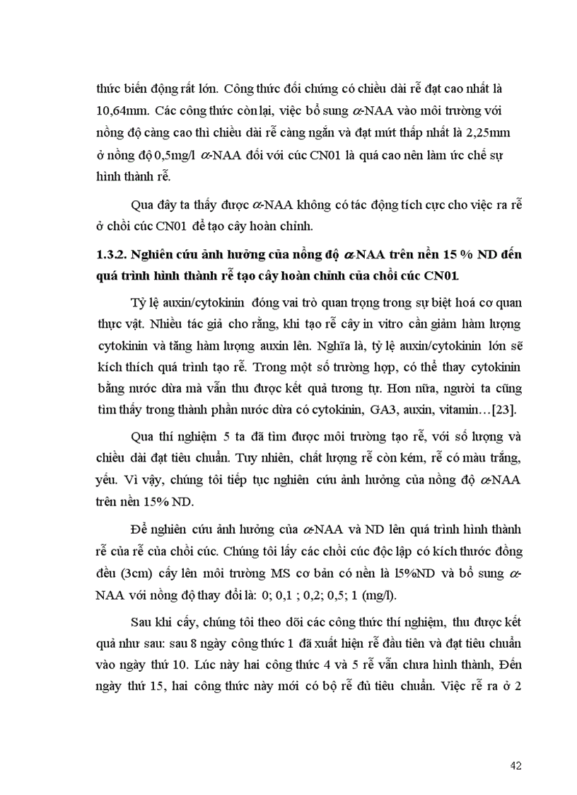 image for page Nghiên cứu xây dựng quy trình nhân giống cây hoa cúc CN01 Standard chrysanthemum bằng phương pháp nuôi cấy in vitro