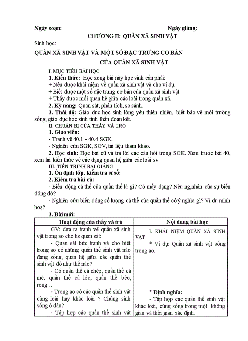 image for page Sinh học QUẦN XÃ SINH VẬT VÀ MỘT SỐ ĐẶC TRƯNG CƠ BẢN CỦA QUẦN XÃ SINH VẬT