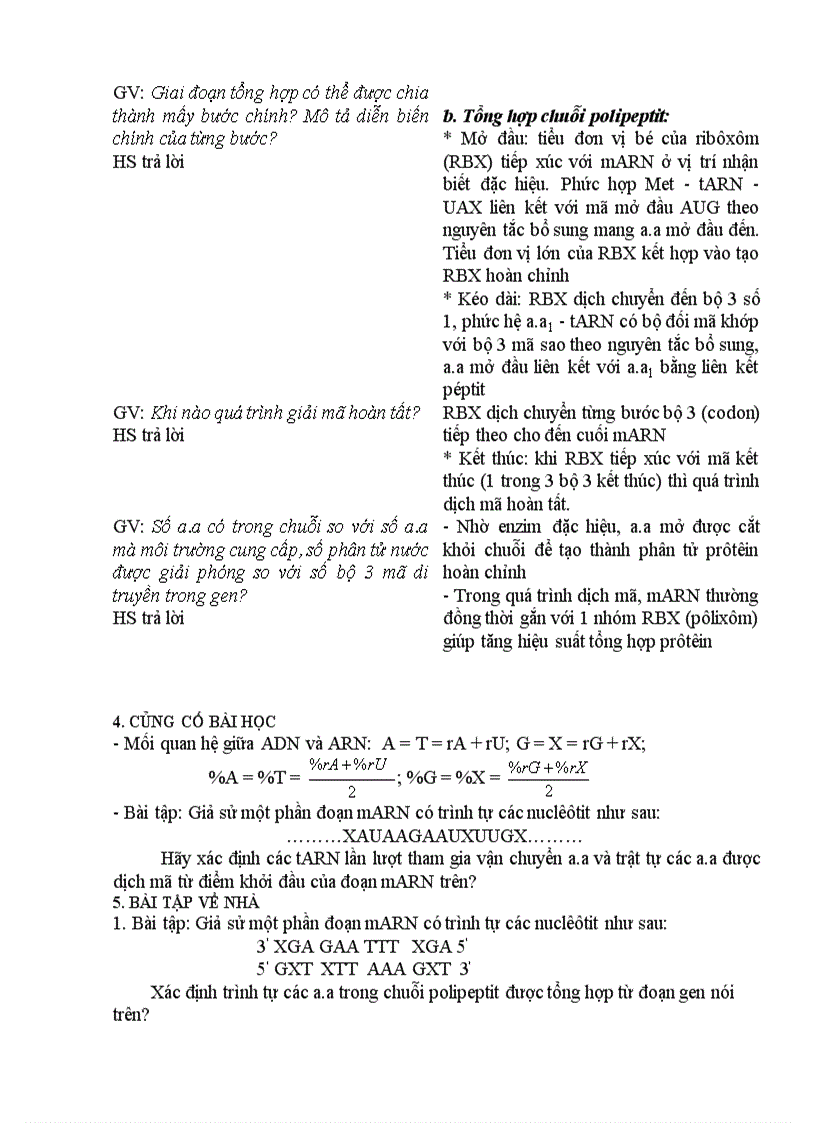 image for page Sinh học PHIÊN MÃ VÀ DỊCH MÃ