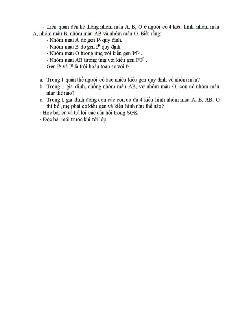 image for page Sinh học BÀI TẬP CHƯƠNG I VÀ CHƯƠNG II