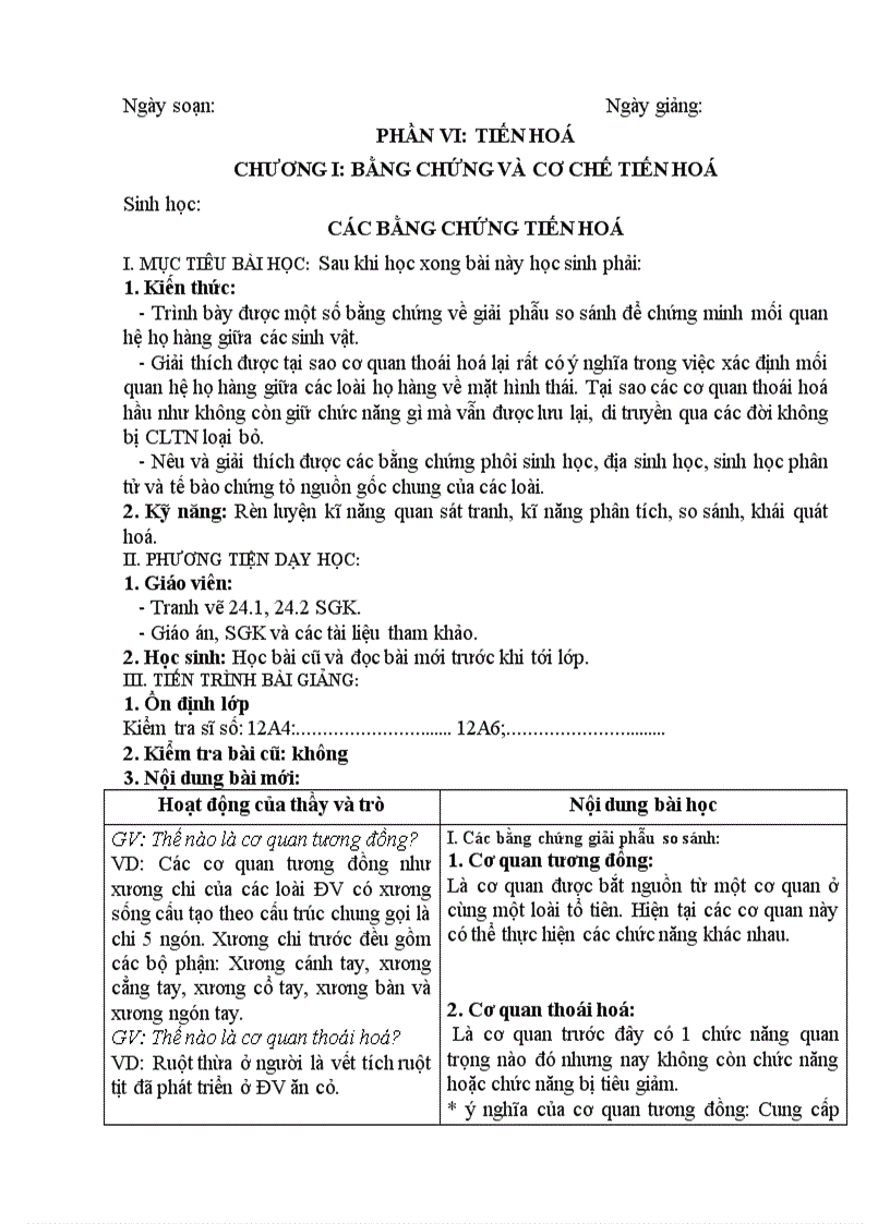 image for page Sinh học CÁC BẰNG CHỨNG TIẾN HOÁ