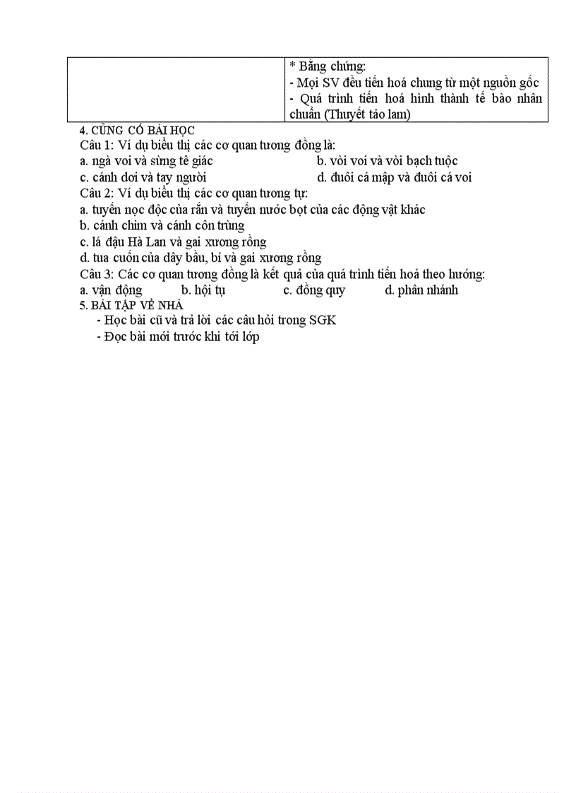 image for page Sinh học CÁC BẰNG CHỨNG TIẾN HOÁ