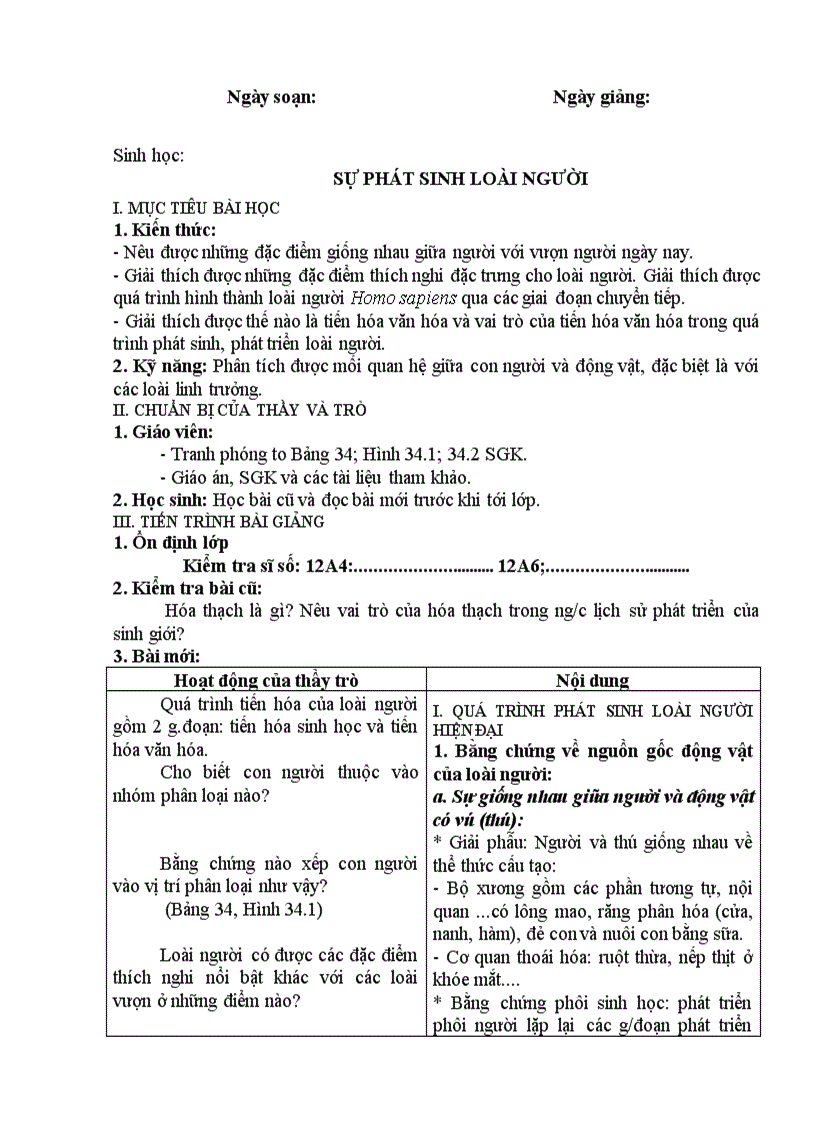 image for page Sinh học SỰ PHÁT SINH LOÀI NGƯỜI