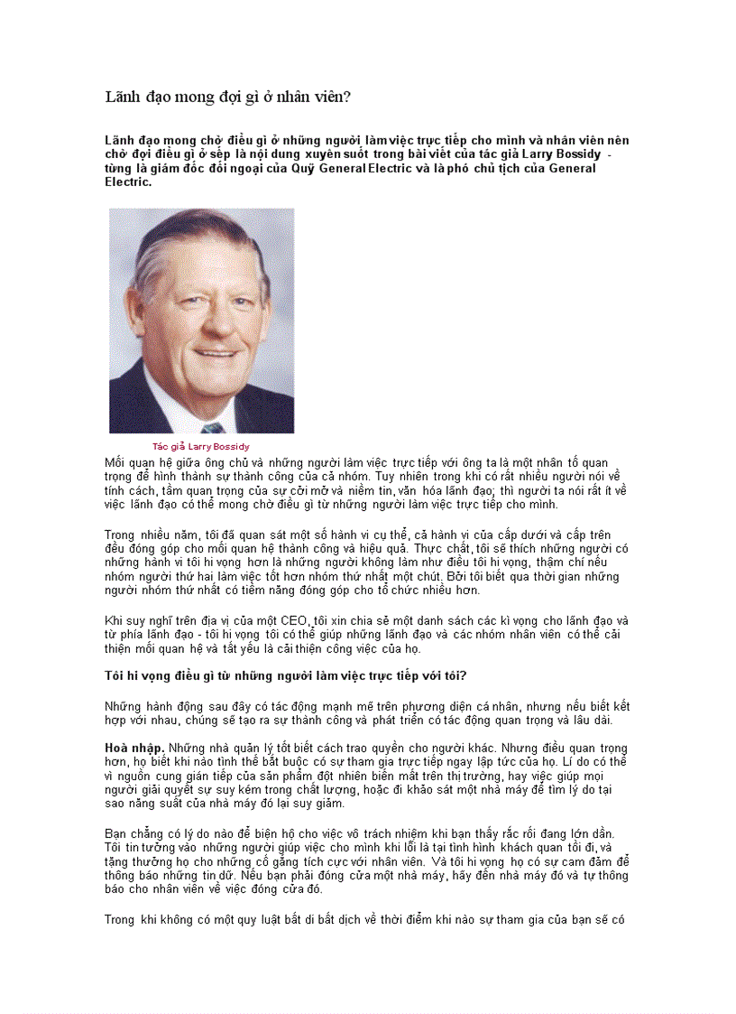 image for page Lãnh đạo mong đợi gì ở nhân viên