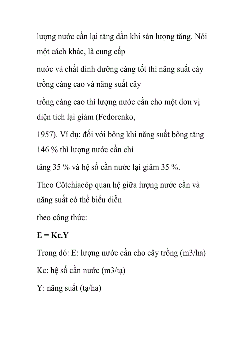 Các phương pháp xác định lượng nước cần của cây trồng