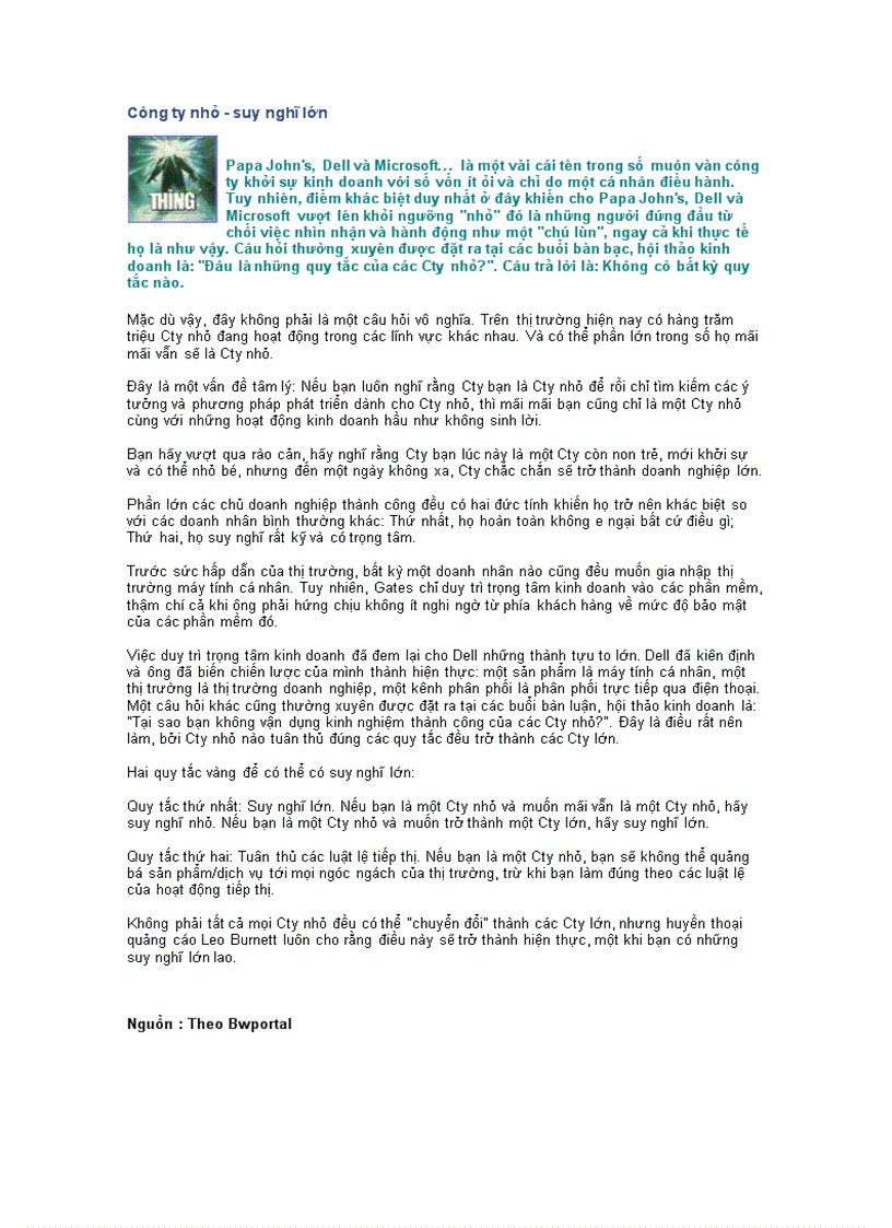 image for page Công ty nhỏ suy nghĩ lớn