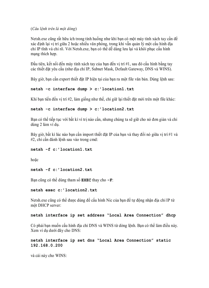 image for page Lệnh cấu hình TCP IP