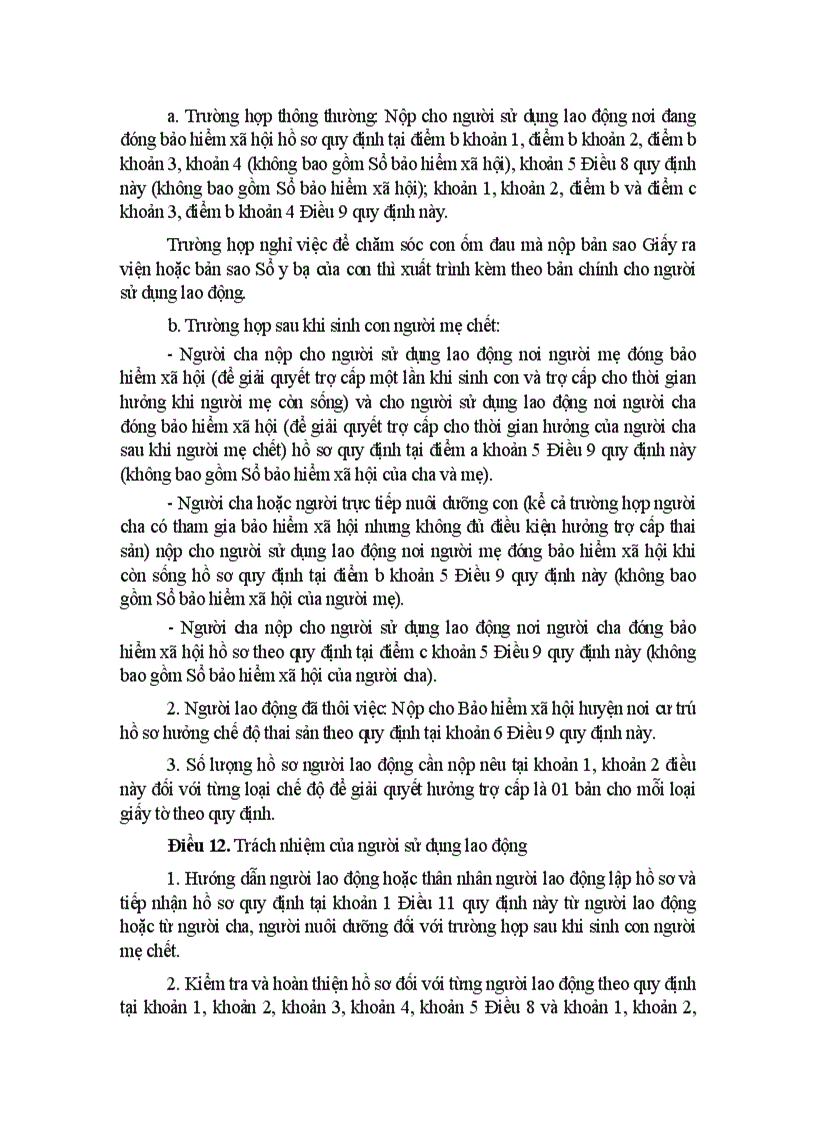 image for page Hồ sơ và quy trình giải quyết hưởng chế độ ốm đau thai sản