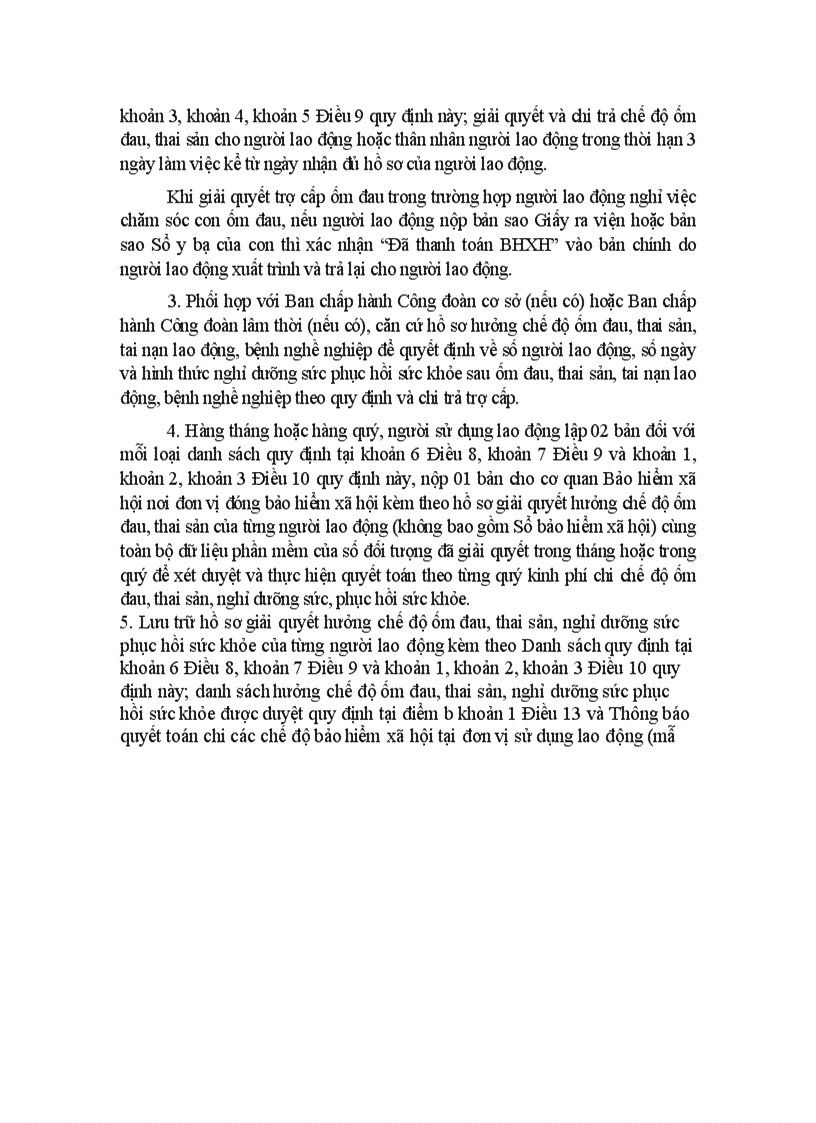 image for page Hồ sơ và quy trình giải quyết hưởng chế độ ốm đau thai sản