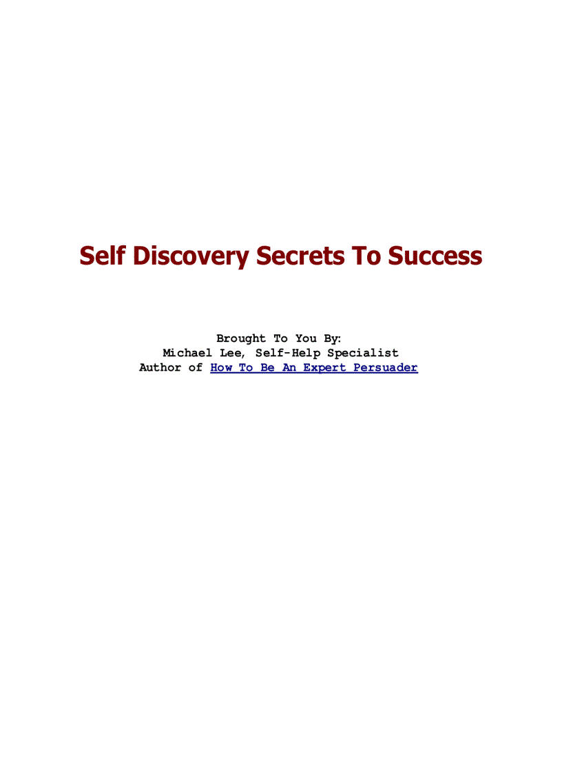 image for page Self Discovery