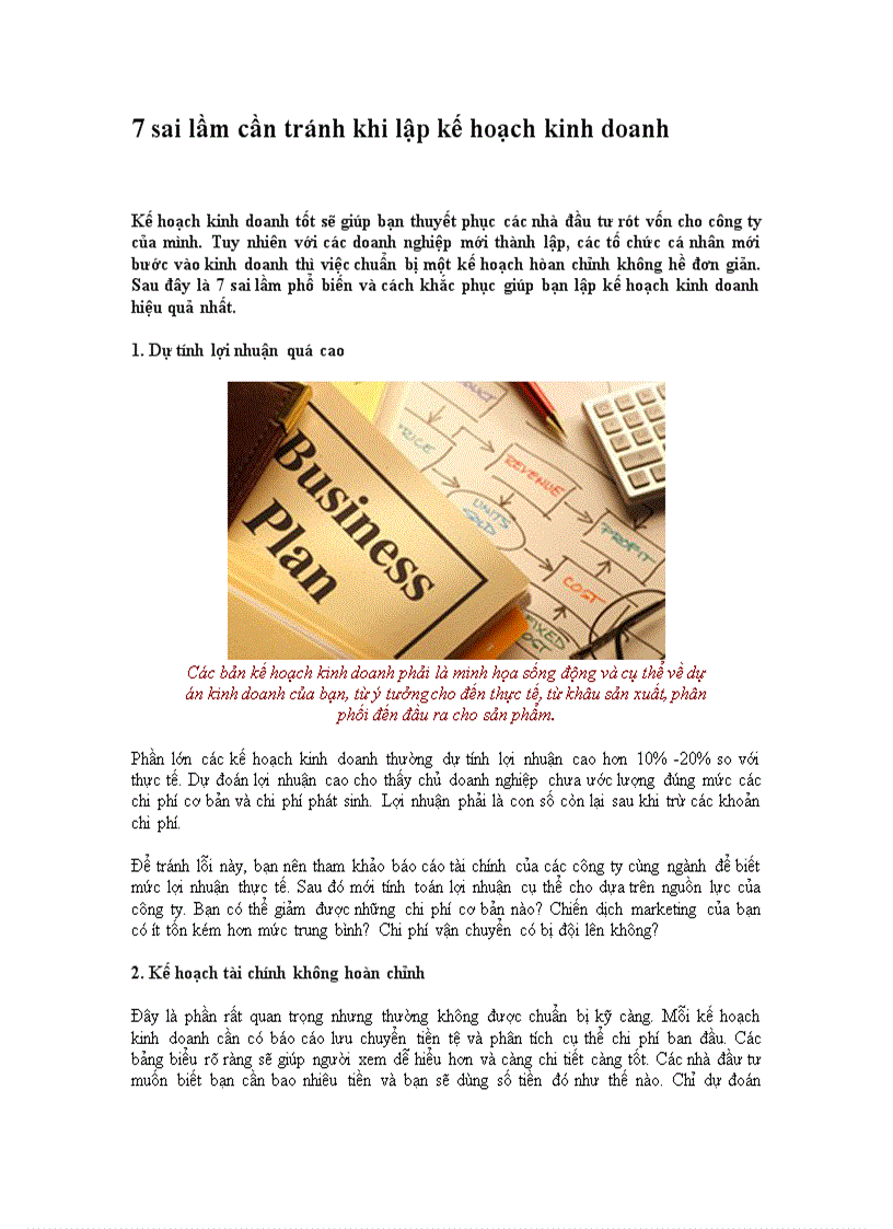 image for page 7 sai lầm cần tránh khi lập kế hoạch kinh doanh