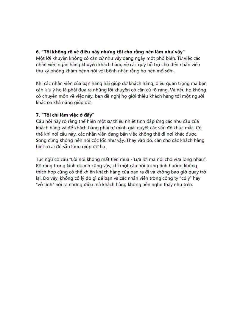 image for page 7 điều không nên để khách hàng nghe thấy