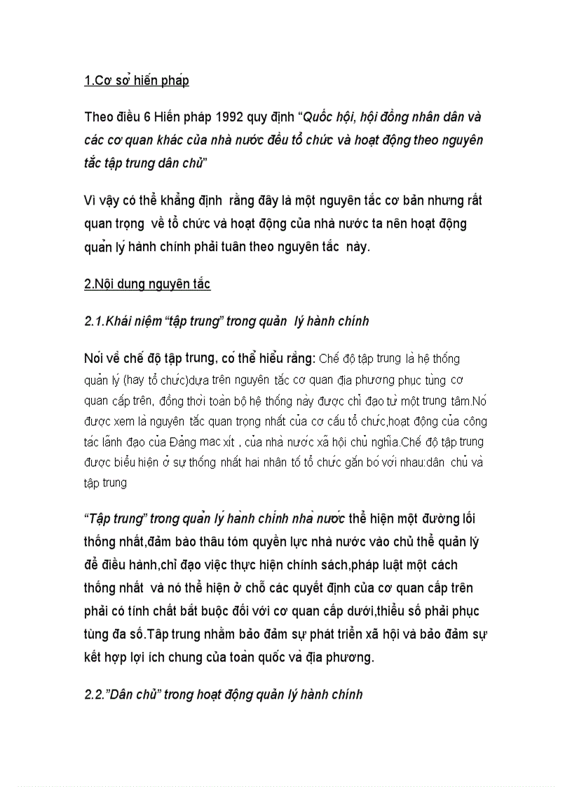 image for page Nguyên tắc tập trung dân chủ và ý nghĩa của nguyên tắc này trong quản lý hành chính nhà nước Việt Nam hiện nay