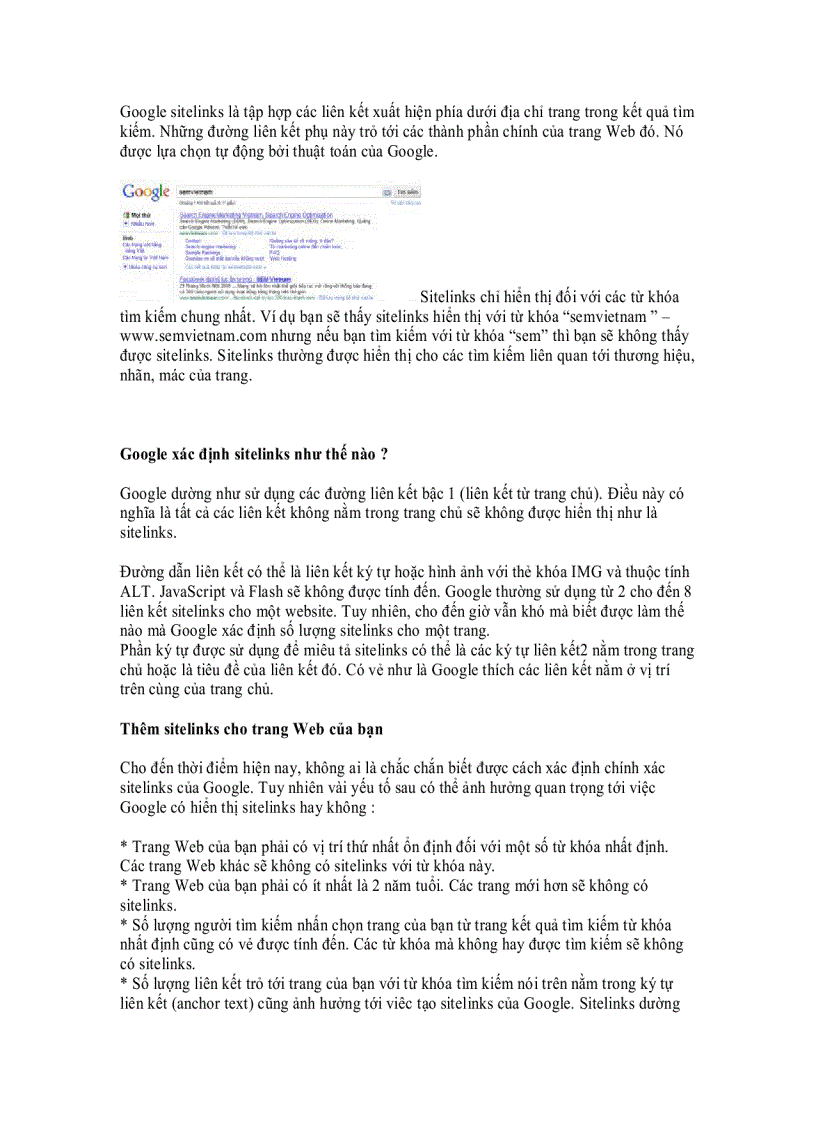 image for page Những điều cần biết về Google Sitelinks