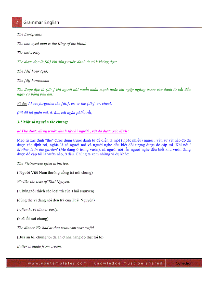 image for page Grammar English Mạo từ