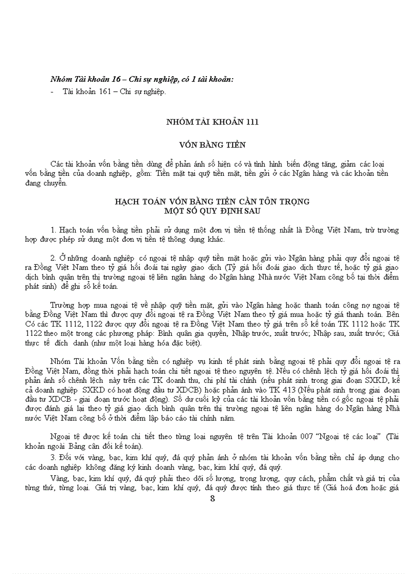 image for page Hệ thống tài khoản chế độ kế toán 1